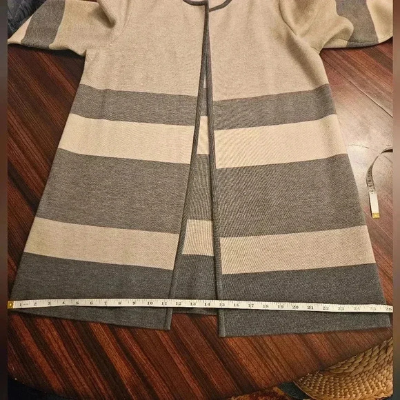 Talbots Womens Plus Gray Beige Wool Open Front Cardigan Size 1X EUC - Picture 9 of 12